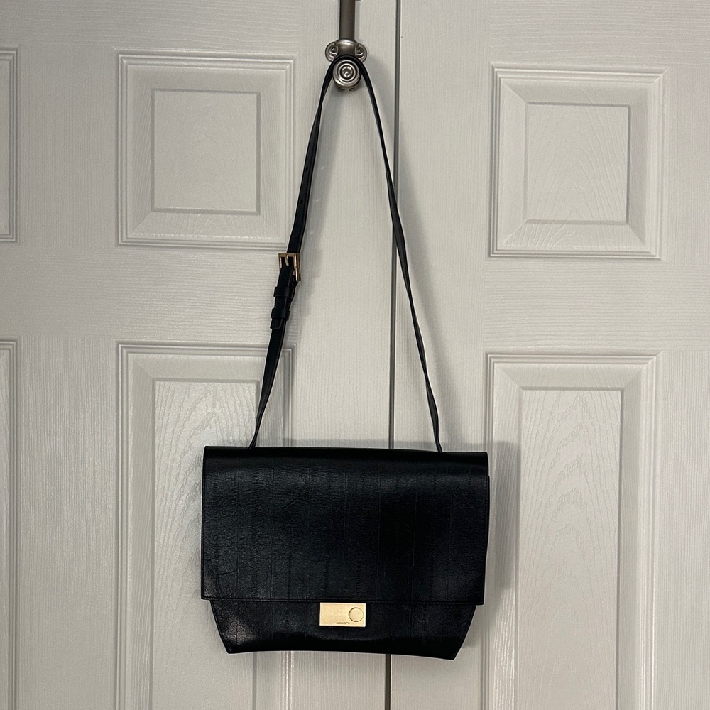 All Saints Black Leather Shoulder Bag
